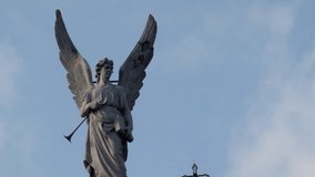 Angel on top of Santa Basílica Metropolitana Iglesia Cathedral in Santiago de Cuba