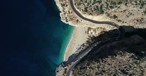Aerial view of 'Kaputas' beach and Mediterranean seacoast/Antalya-TURKEY  