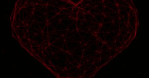 Close-Up Zoom Heart Plexus Futuristic Love and Valentines Day Animation 4k Video.