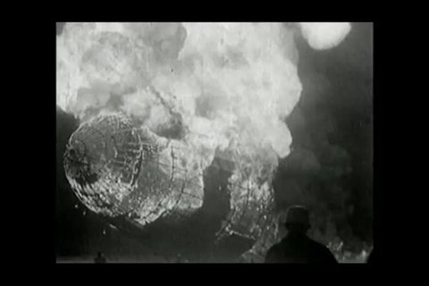 Lakehurst, N.J .United States of America.  May 6, 1937. The Hindenburg zeppelin explodes at Lakehurst, N.J 