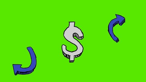 Currency Symbol money - 2D hand drawn animation