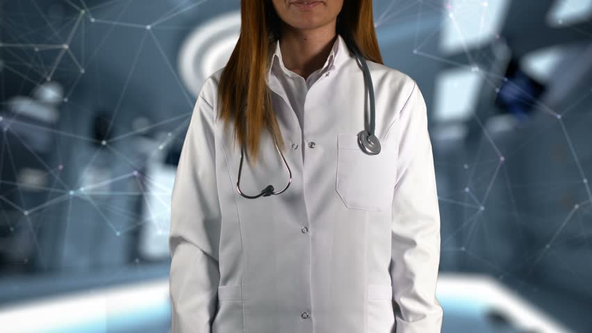 Female Doctor Hologram Treatment Word TURP Royalty-Free Stock Footage #1019734873