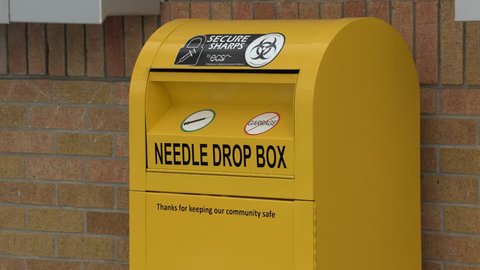Dropping box. Needle Drop Box. Needle Drop.