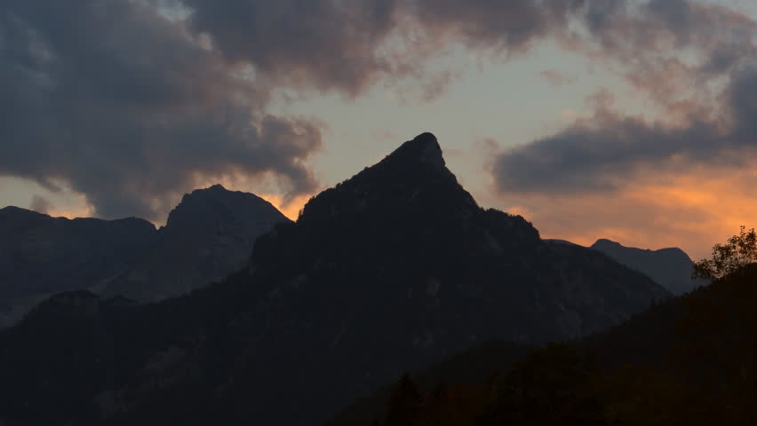 Time Lapse of Austrian Alps Late afternoon, evening, sunrise, dawn, sunset 4K 4444 colourspace from a 6K source Austria Germany