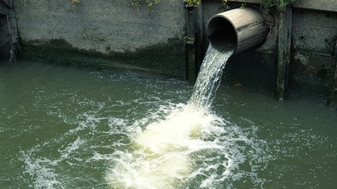 Rainwater flows into the canal through the city sewer system