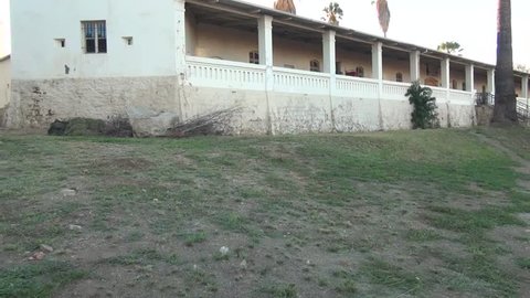 HD quality summer day video footage of the old historical Alte Feste fort near Independence Museum located on a hill near city center of Windhoek, the capital of Namibia, southern Africa