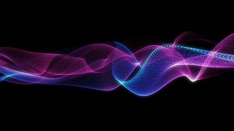 4K 60 fps. Abstract loopable blue and violet wavy motion background. Concept of futuristic animation.