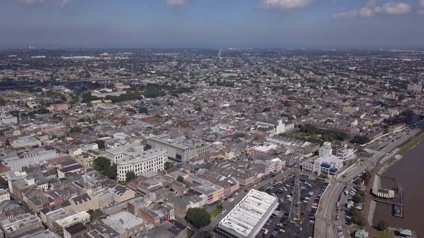 Aerial, French quarter overview, New Orleans, Louisiana