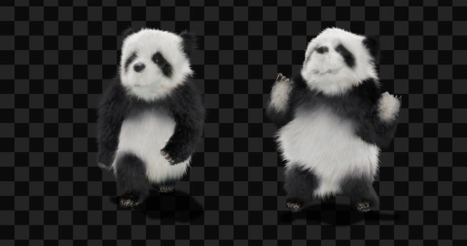 
panda CG fur animal CGI VFX Animation  Loop alpha dance Dancing Maraschino Step Northern Soul Spin animals shadow