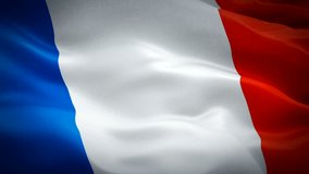France Flag Wave Loop waving in wind. 