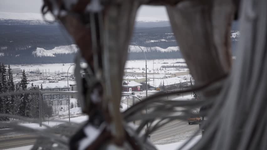 Winter Road Highway in Whitehorse Yukon Canada Snow