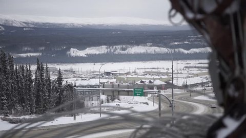Winter Road Highway in Whitehorse Yukon Canada Snow