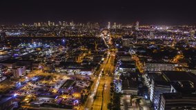 Fast night highway/city street in Tel Aviv hyper-lapse  video 4k