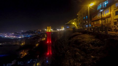 Historic elevator's night time lapse shoot in izmir, timelapse, elevator, night, hyper lapse