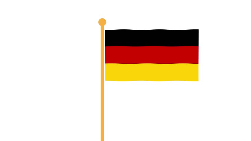 Flag of Germany is waving on a white background Royalty-Free Stock Footage #1019856994