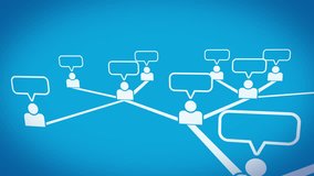 Infographic of Social Network Service with Silhouettes and Speech Bubbles, Representing Communication and Online Connections - Powered by Shutterstock - Get 15% off with code: PIKWIZARD15