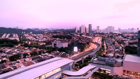 4k video of time lapse during sunset at Bandar Utama Petaling Jaya