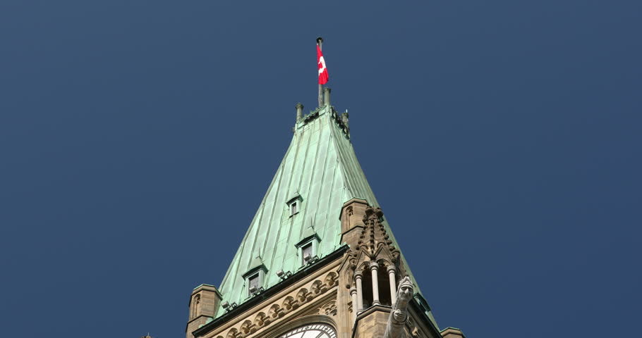 Parliament Hill and government buildings in the Canadian capital city of Ottawa Ontario