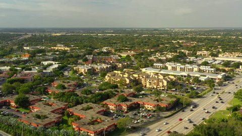Aerial video residential neighborhoods Miami Kendall