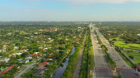 Aerial Miami Florida Kendall Highway 874