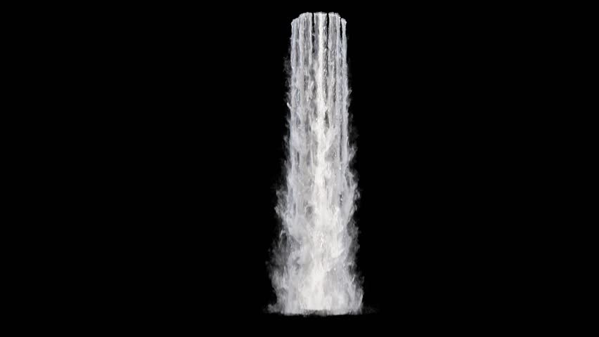 waterfall texture seamless loop, 4k, isolated on black with alpha and separate foam layer Royalty-Free Stock Footage #1019908588