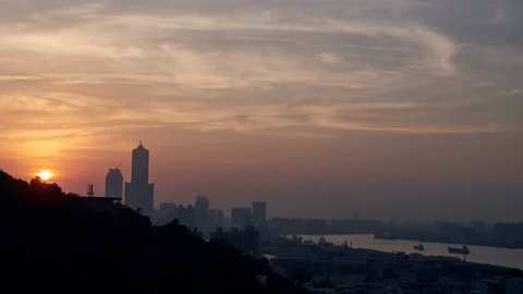 Sun rise in Kaohsiung - time lapse