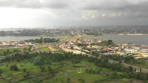 Abidjan, Ivory Coast, Africa, drone aerial view