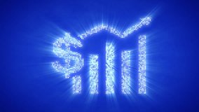 Moving particles form a money growth chart. Best for your business design - Powered by Shutterstock - Get 15% off with code: PIKWIZARD15