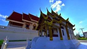 4K time lapse video of Thai style church in Sri Umong Kham temple, Thailand.