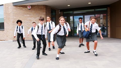 Group High School Students Wearing Uniform Stock Footage Video (100% ...