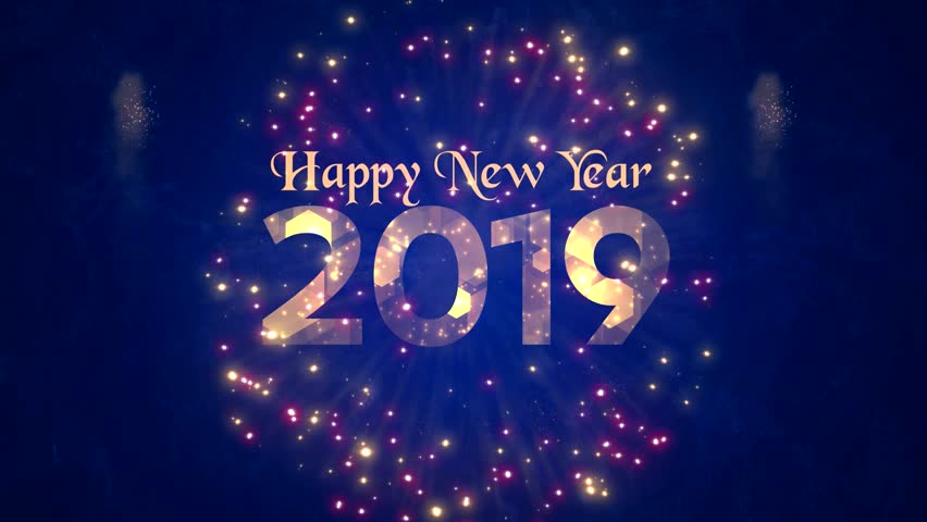 2019 New Year Greetings with fireworks | Shutterstock HD Video #1019972911