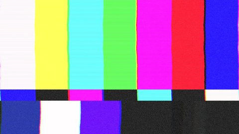 Retro TV Color Bars with analogue VHS distortion