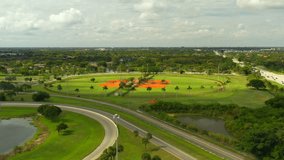 Drone footage of Tradewinds Park Broward County Florida