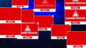 Password Protected Alert Warning Message Windows Errors Pop-up Notification Dialog Box Blinking Virus. After Login And Password on Digital Glitch Computer Monitor screen 4k. - Powered by Shutterstock - Get 15% off with code: PIKWIZARD15
