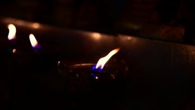 4K video of blurred flame from the lamp, Thailand.