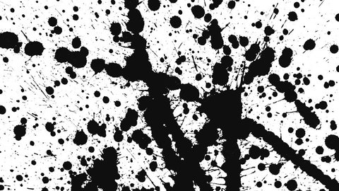 Black blots splashing on white background