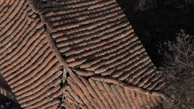 Top view of roofing style in Eastern Serbia 4K drone footage