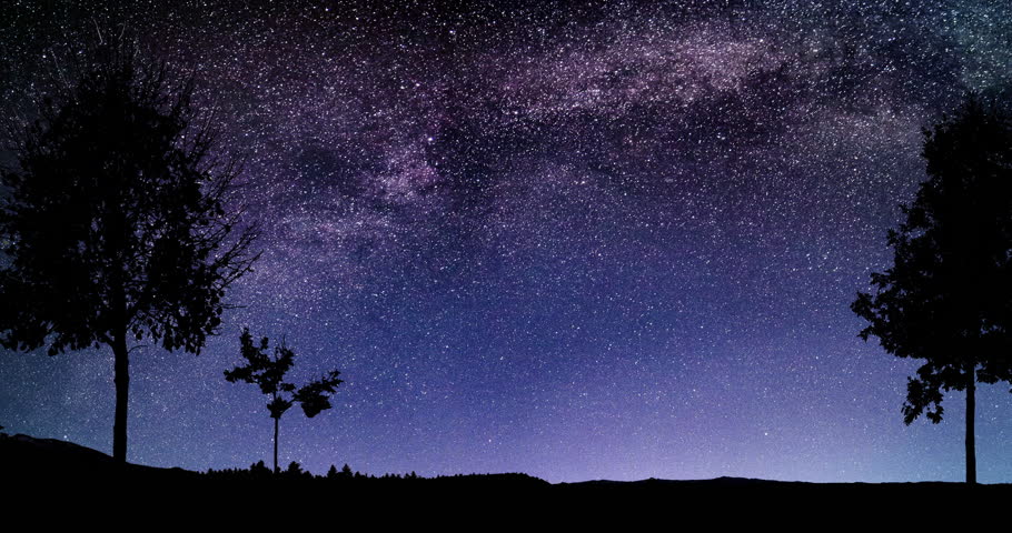 Beautiful Night Sky Milky Way Stock Footage Video 100 Royalty Free