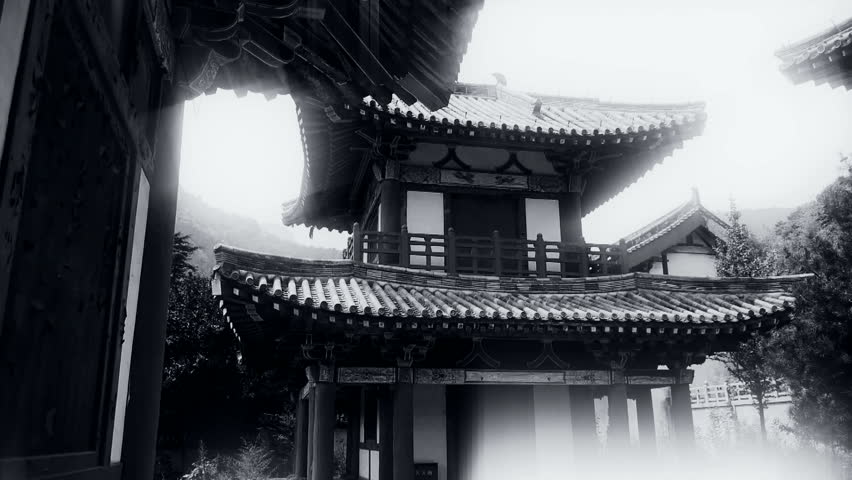 China ancient temple architecture in forest. gh2_02450