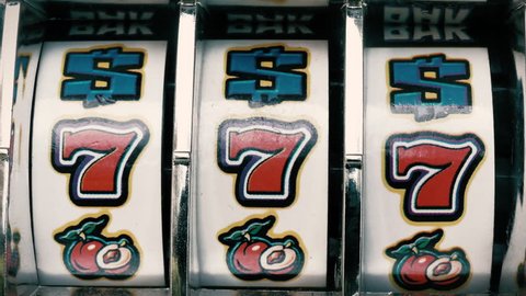 Classic vintage casino slot machine winning jackpot loop