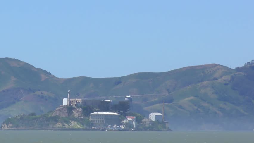 Alcatraz Island as seen from Treasure Island in San Francisco, California, USA.