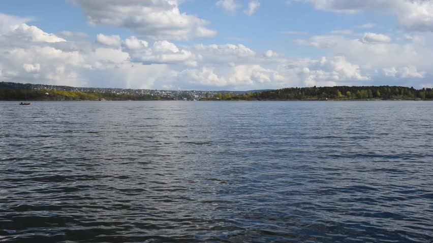 Boat and canoe in Lake view near flam museum Oslo City, Norway.
