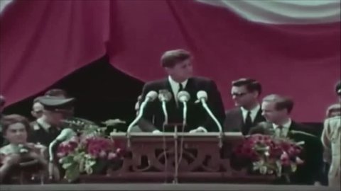 Berlin. West Germany June 26, 1963. John Fitzgerald Kennedy makes his famous speech to the citizens of Berlin. Part 2