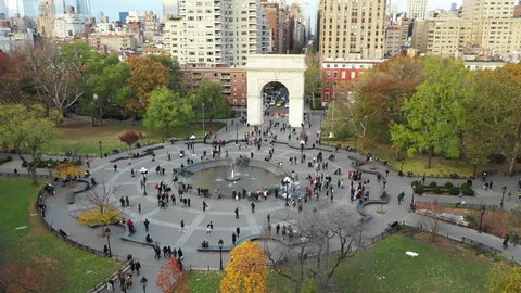 Washington square park New york city aerial view