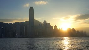 Footage of Beautiful sunset at Hong Kong.