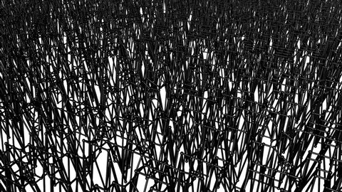 animated looped background of black polygonal mesh. 3d render