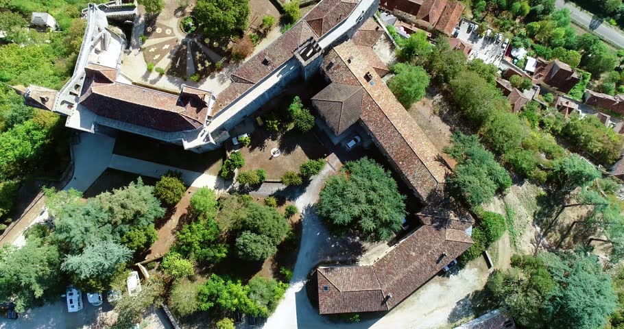 French village in aerial view, Rocamadour France