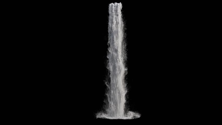 waterfall texture seamless loop, 4k, isolated on black with alpha and separate foam layer Royalty-Free Stock Footage #1020137527