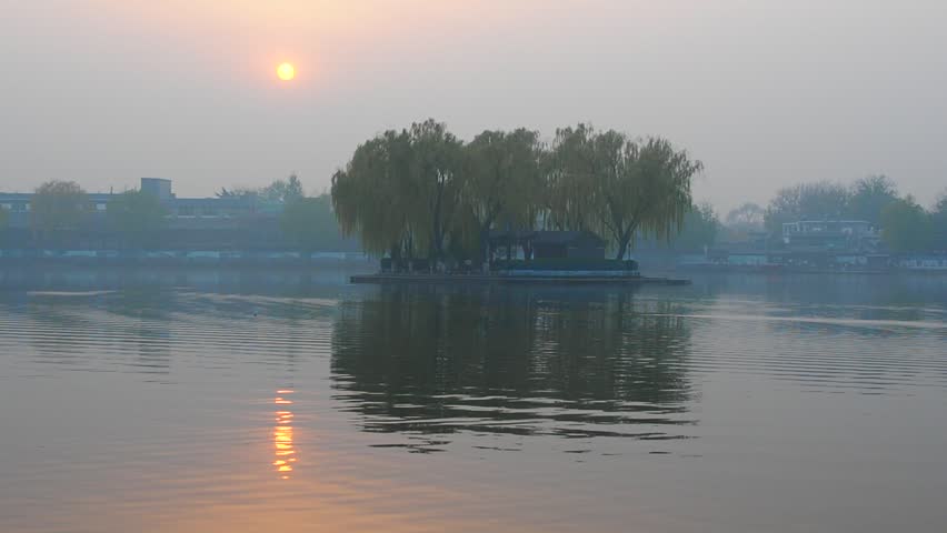 Sunset over the Lake in Beijing, China image - Free stock photo ...