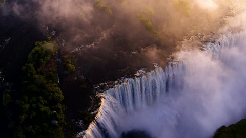 Breathtaking aerial view of the Victoria Falls